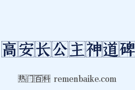 高安长公主神道碑是什么意思的图片